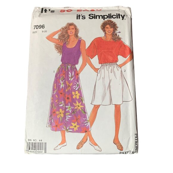 Simplicity Other - Simplicity 7096 Sewing Pattern Womens Easy Breezy Shirt Short Size 8-20 uncut